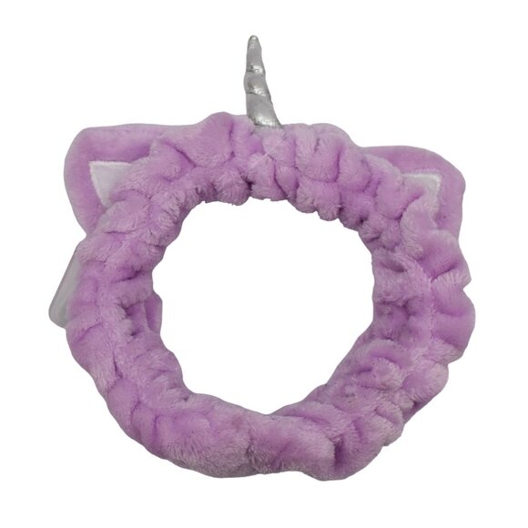 Claires Plush Lavender Unicorn Horn Ears Makeup Headwrap - Picture 1 of 3